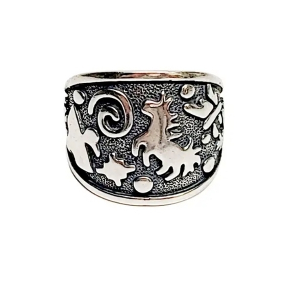 American West by Carolyn Pollack & Jody Naranjo Sterling Silver Symbols Ring - Picture 4 of 17
